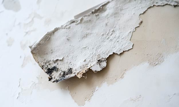 A Piece of Drywall with Black Mold and How to Remove the Black Mold.