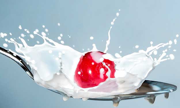 Cherry Splashing in Milk and How to Remove Milk Stains