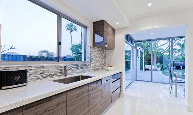 Clean Shiny Kitchen Floor After Buffing Polishing