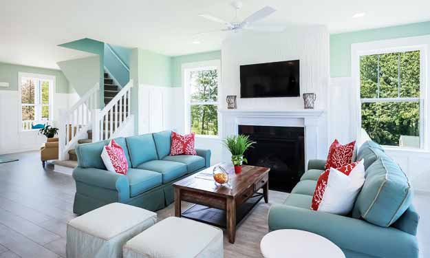 Clean Organized Living Room.