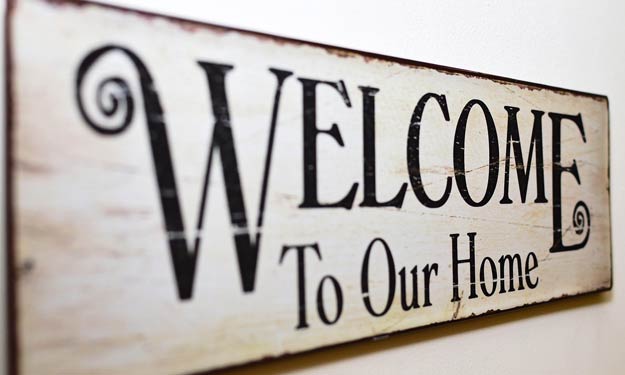 Welcome Sign and How to Organize for Company.