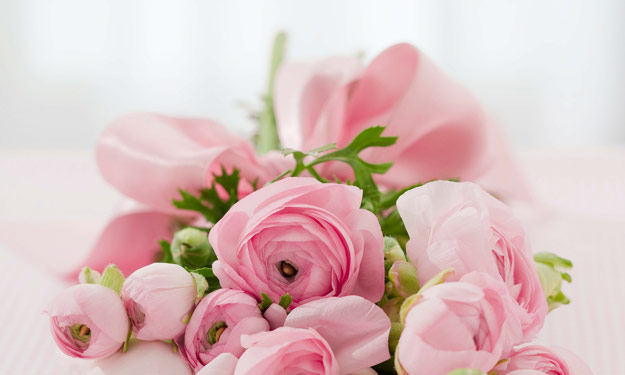 Beautiful bouquet of pink silk flowers and information on how to clean them.
