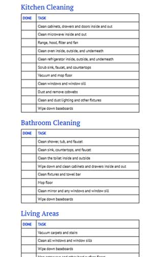 Free Move Out Cleaning Checklist.