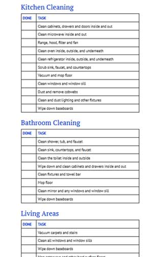 Apartment Move In Checklist