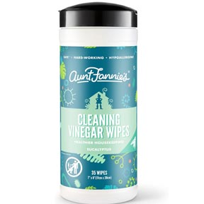 Aunt Fannie's Natural Cleaning Vinegar Wipes, Multipurpose Surface Cleaner, Eucalyptus Scent