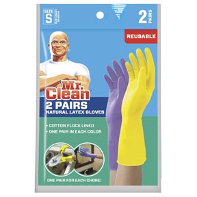 Mr. Clean Small Reusable Latex Gloves, 2 Color