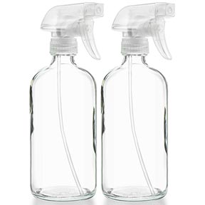 Empty Clear Glass Spray Bottles - Refillable 16 oz