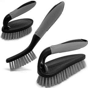 Scrub Brush Set of 3pcs - Cleaning Shower Scrubber with Ergonomic Handle and Durable Bristles
