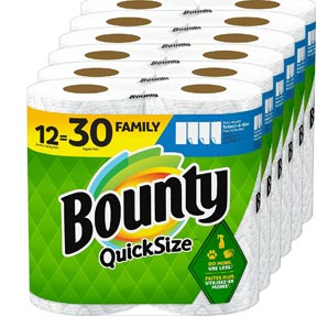 Bounty Quick-Size Paper Towels, 12 Family Rolls