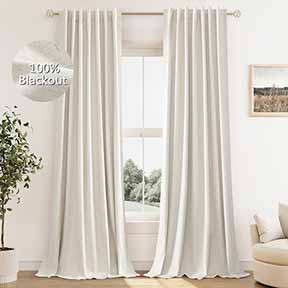Cream Linen Blackout Curtains