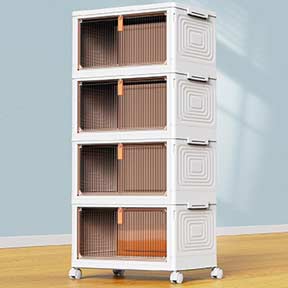 Plastic Storage Bins Stackable Storage Containers with Wheels