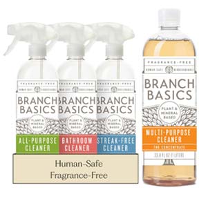 Branch Basics Cleaning Kit Small Plastic Storage Bins with Bamboo Lid